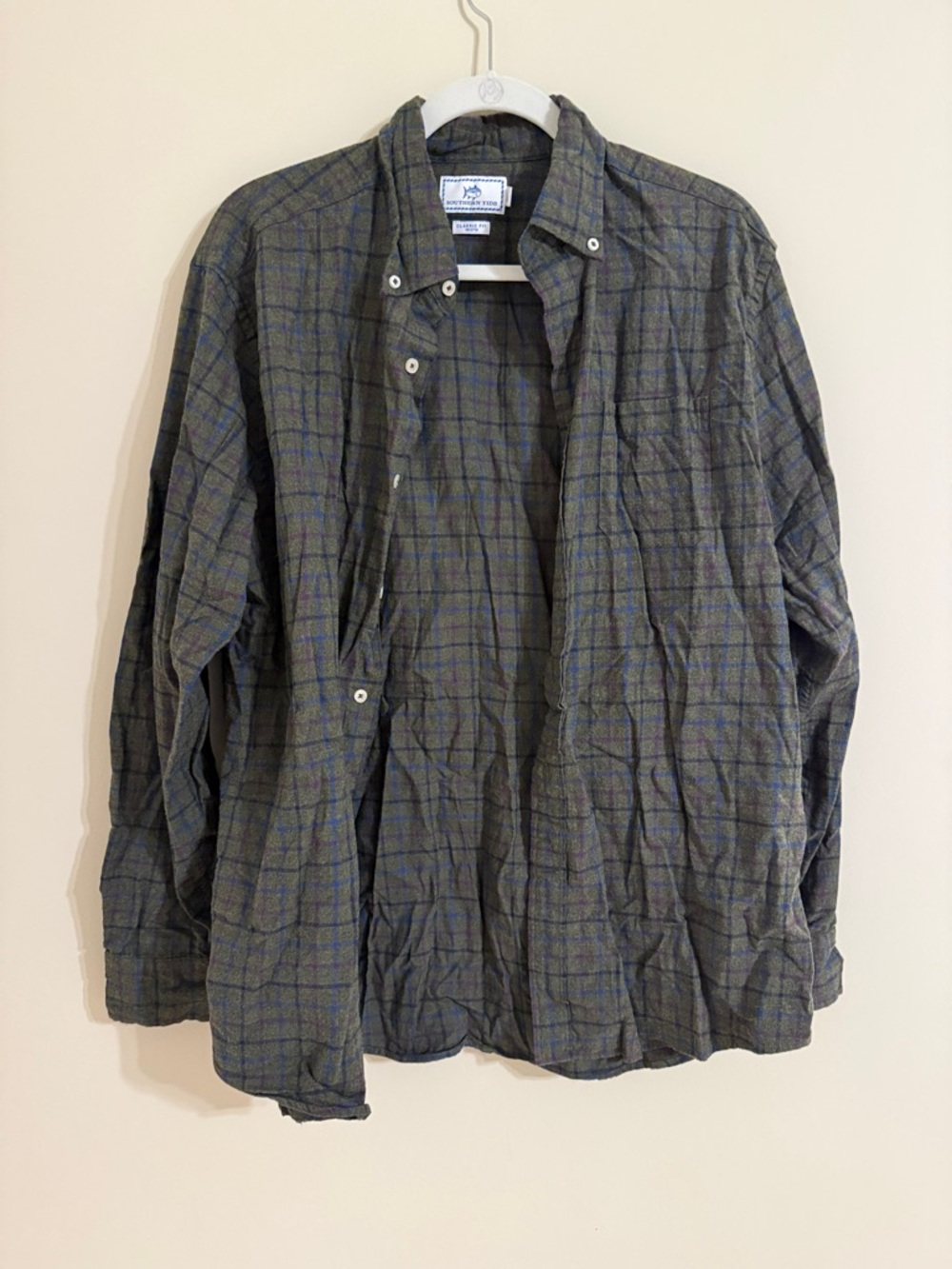 Southern Tide Classic Fit Flannel Button Down Shirt SZ L